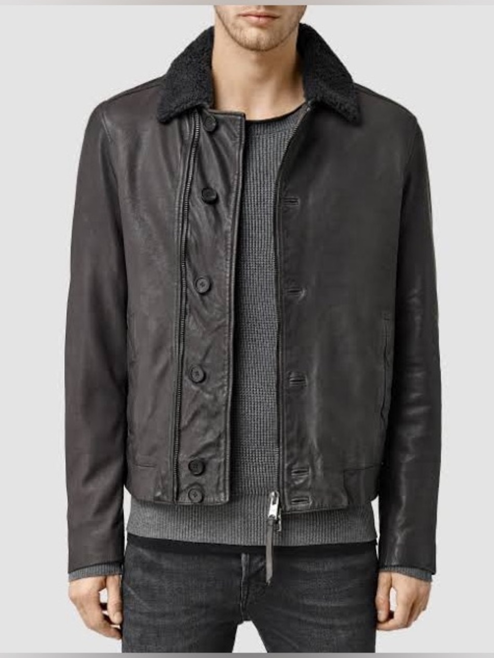AllSaints Mortar Leather Jacket